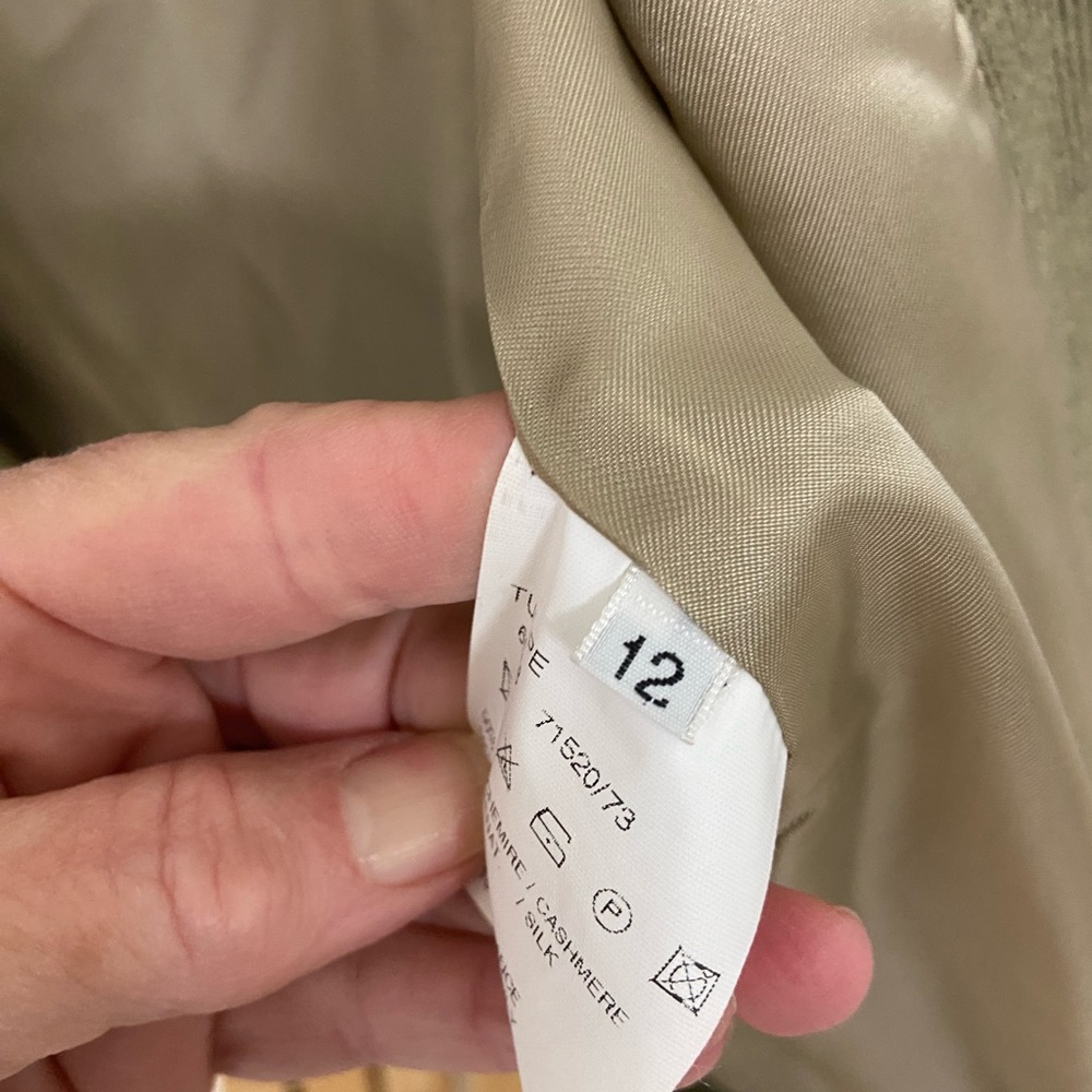 Bernard Zins Made in France Olive Green Women's Blazer Cashmere and Silk - Picture 5 of 10